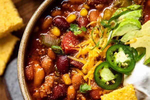 Spicy Four-Bean Crockpot Chili