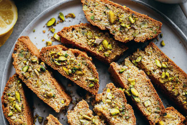 Vegan Pistachio Lemon Biscotti